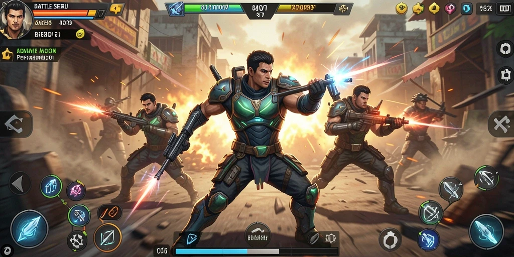 Tampilan gameplay seru ADAM77 dengan pertarungan yang intens.