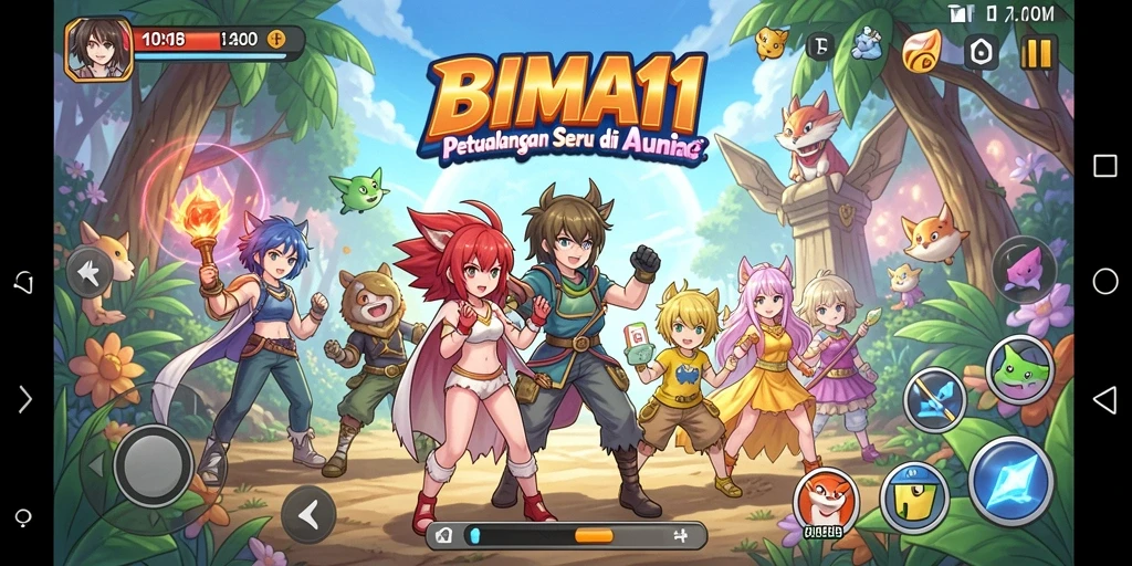 Screenshot BIMA11 menampilkan petualangan seru dengan karakter Anime.