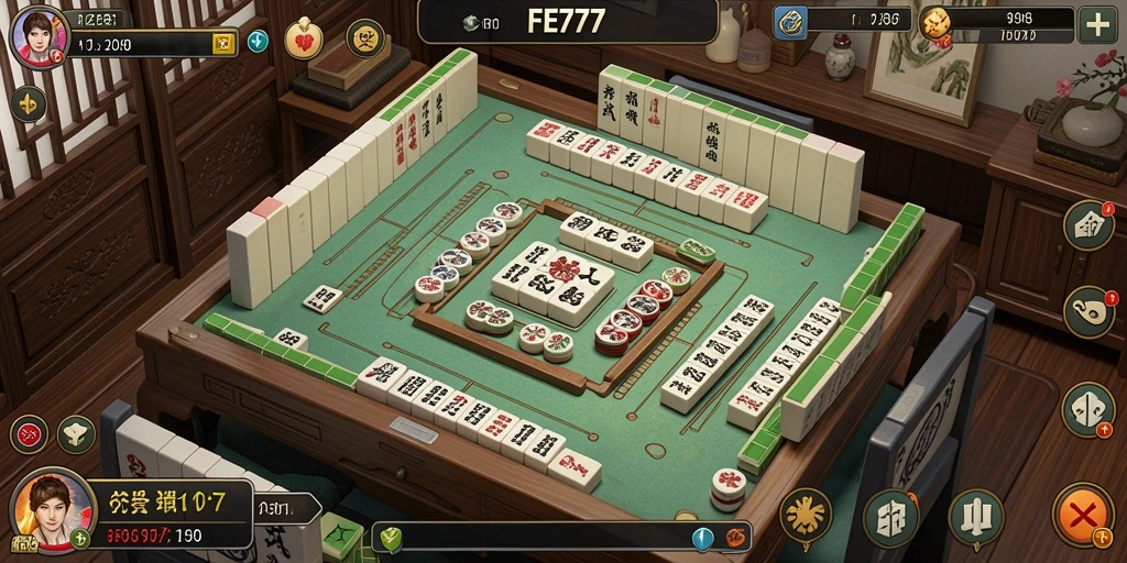 Screenshot gameplay FE777 menampilkan keseruan dalam mencocokkan ubin Mahjong.