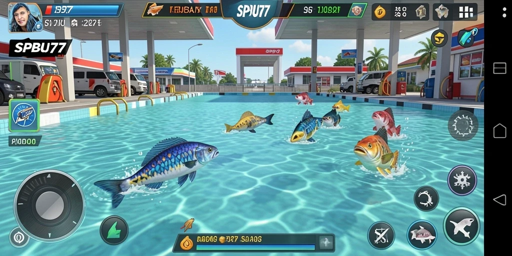 Tampilan gameplay Tembak Ikan di SPBU77 yang seru dan menantang.