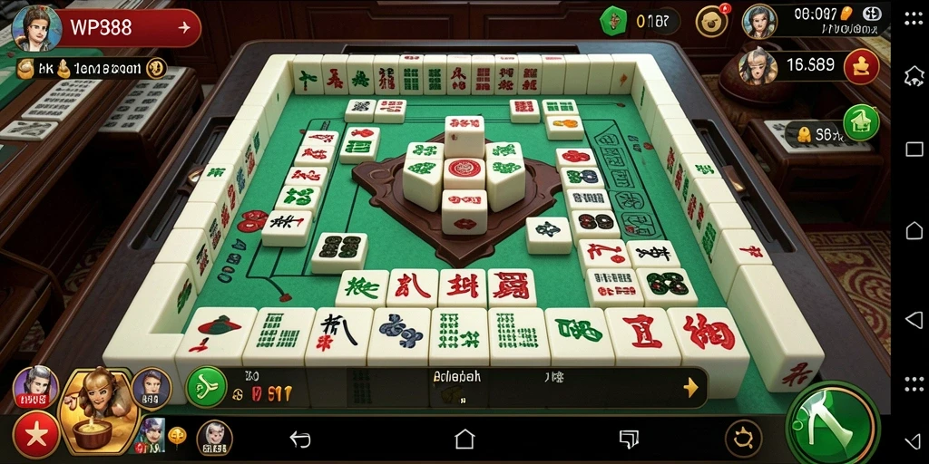 Tampilan gameplay Mahjong yang seru dan penuh pengalaman di WP888.